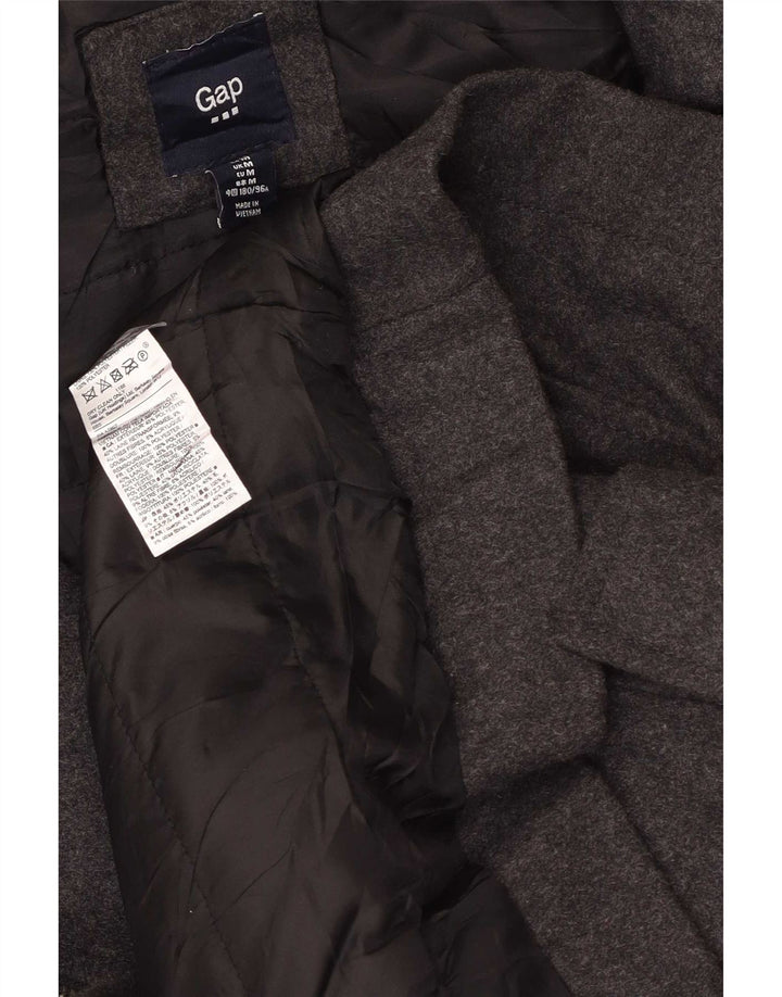 Gap Herren-Dufflecoat mit Kapuze, UK 38, mittelgraues Polyester