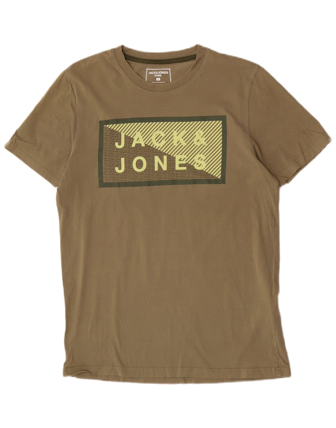 Jack & Jones Herren-T-Shirt mit Grafik, groß, Khaki, Baumwolle