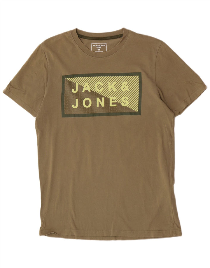 Jack & Jones Herren-T-Shirt mit Grafik, groß, Khaki, Baumwolle