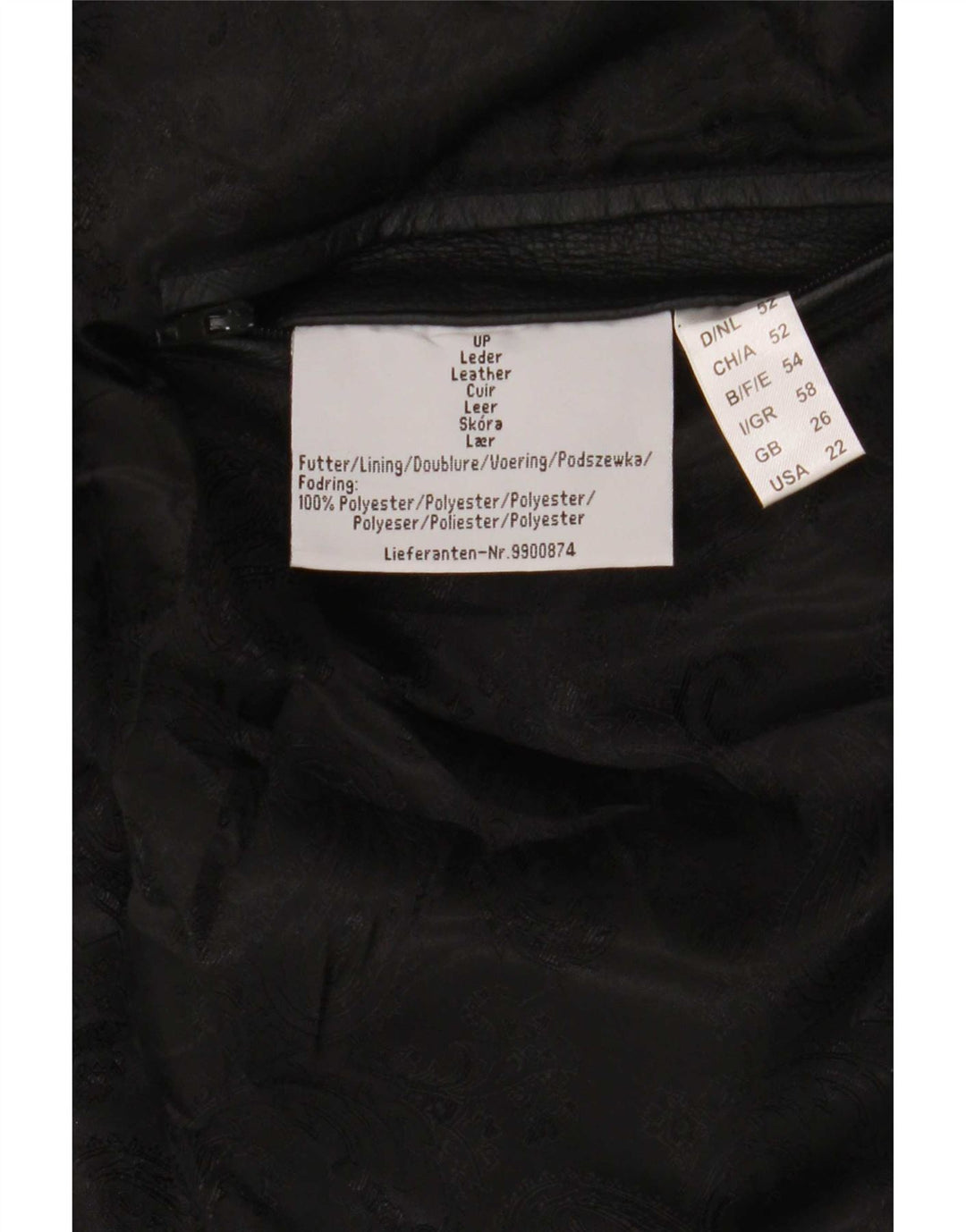 Ulla Popken Damen Ledermantel UK 26 5XL Schwarz geblümt