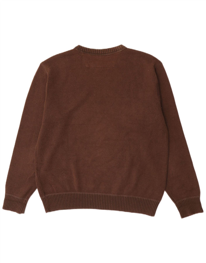 Marlboro Classics Herren-Pullover mit Rundhalsausschnitt, Größe L, Braun