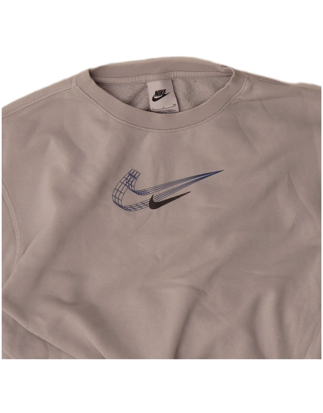 NIKE Damen Sweatshirt Pullover UK 8 Small Graue Baumwolle