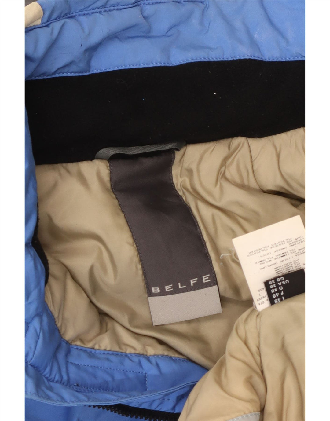 Belfe Herren-Windjacke mit Kapuze, UK 38, mittelblau, Farbblock