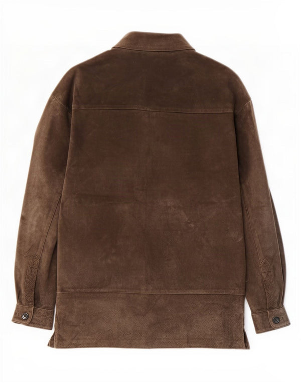 Zara Damen Wildlederjacke UK 14 Mittelbraunes Leder