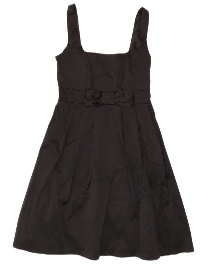 DEBUT Womens Sleeveless A-Line Dress UK 10 Small Black Polyester Vintage Debut and Second-Hand Debut from Messina Hembry 