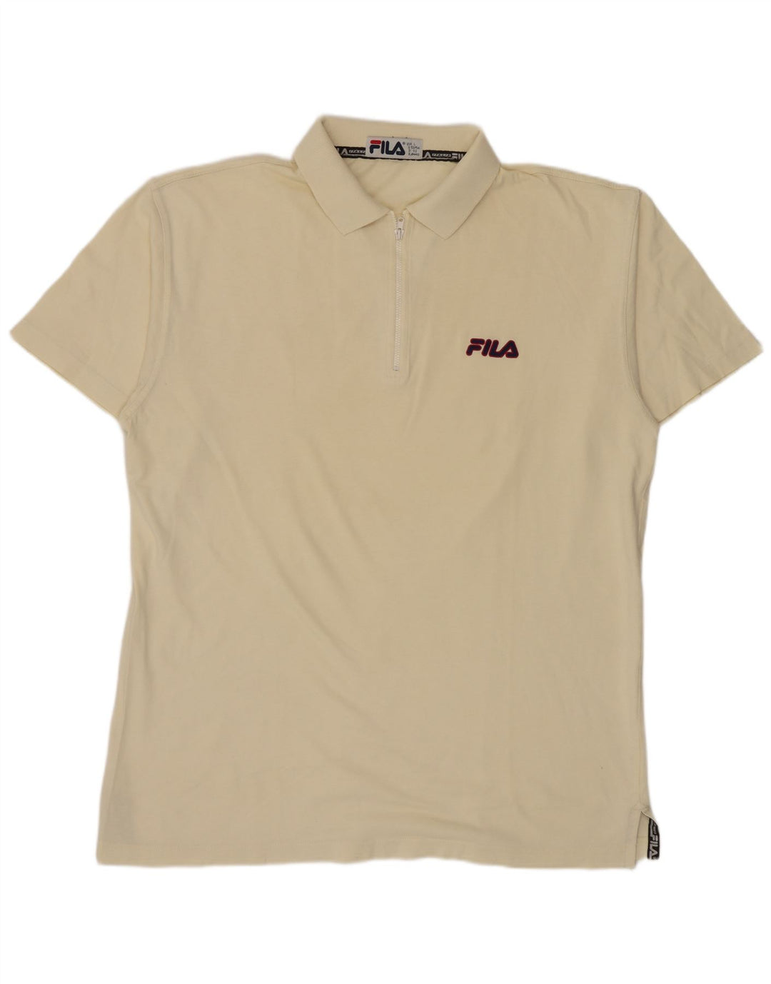 Fila Herren Poloshirt IT 52/54 Large Off White Baumwolle