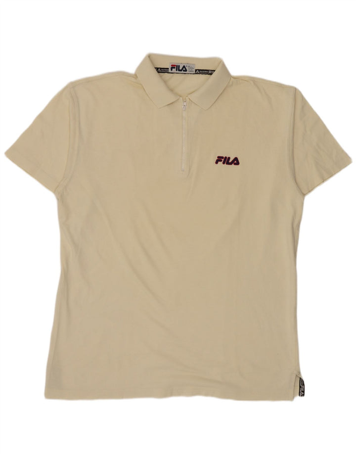Fila Herren Poloshirt IT 52/54 Large Off White Baumwolle