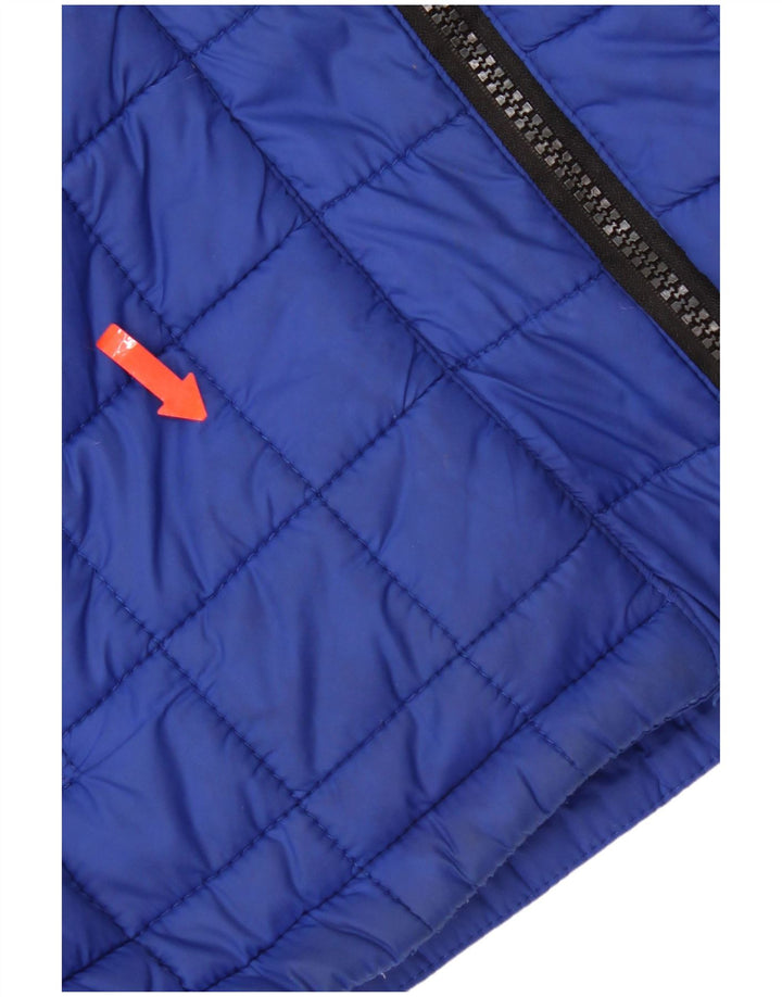 Superdry Damen Wattierte Jacke mit Kapuze, UK 10, Small, Blau, Nylon