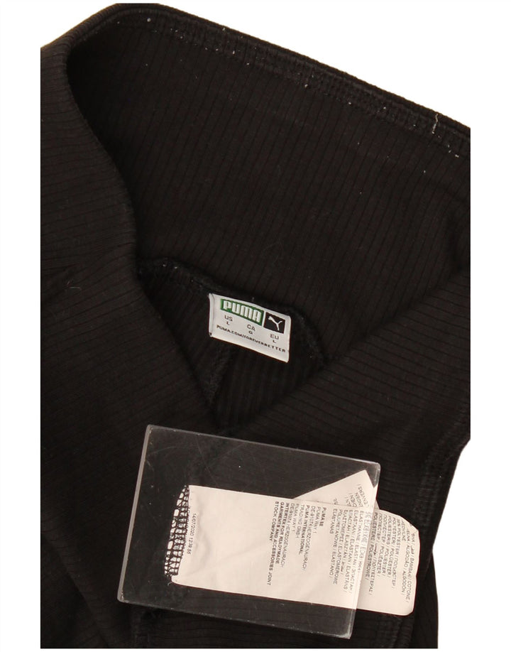 Puma Damen Leggings UK 14 Large Schwarz Baumwolle