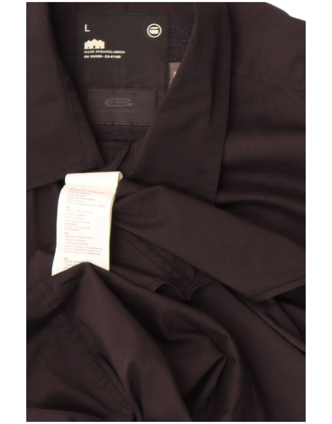 G-Star Herren-Hemd, groß, aus schwarzer Baumwolle