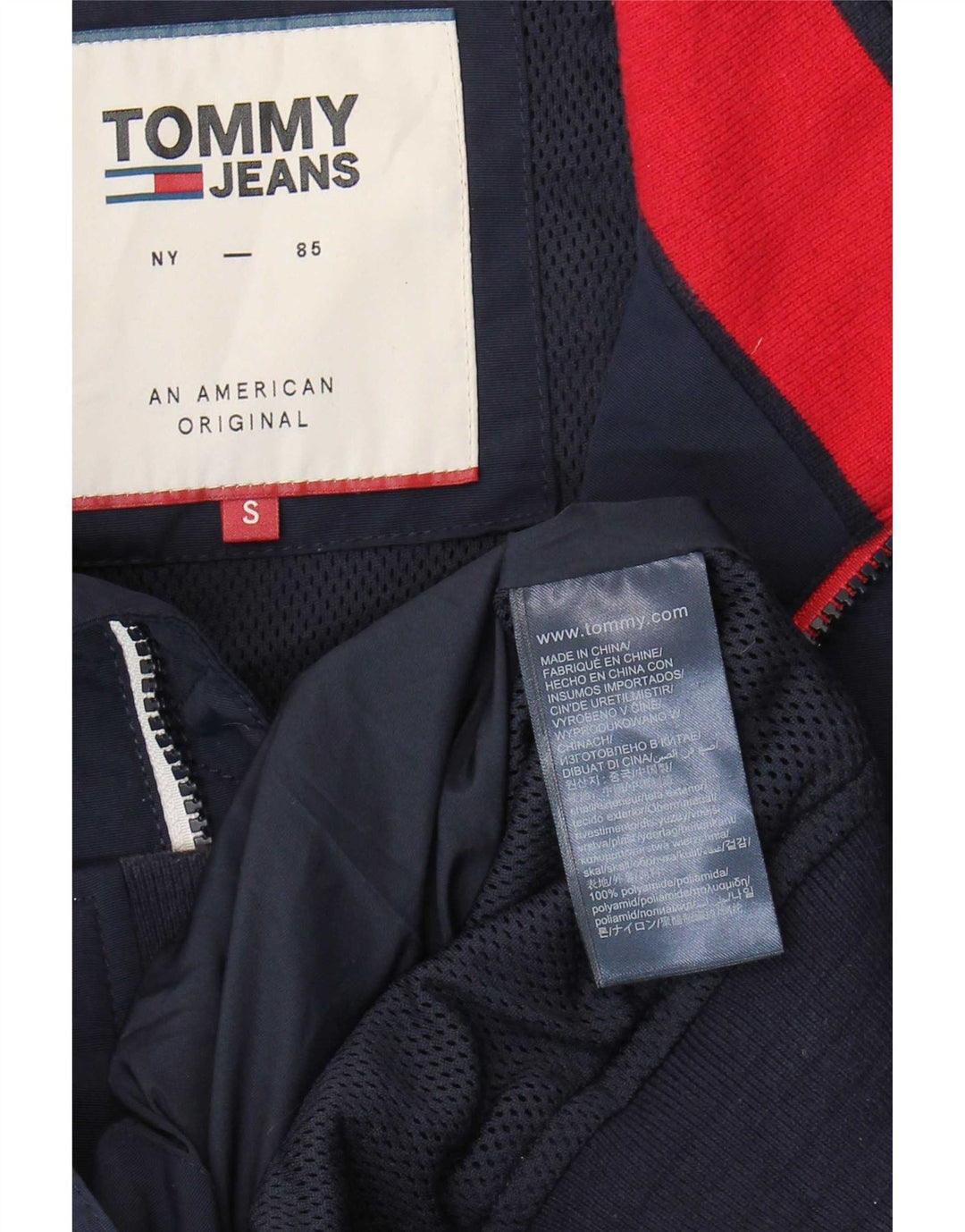 Tommy Hilfiger Herren Bomberjacke UK 36 Small Marineblau Polyamid