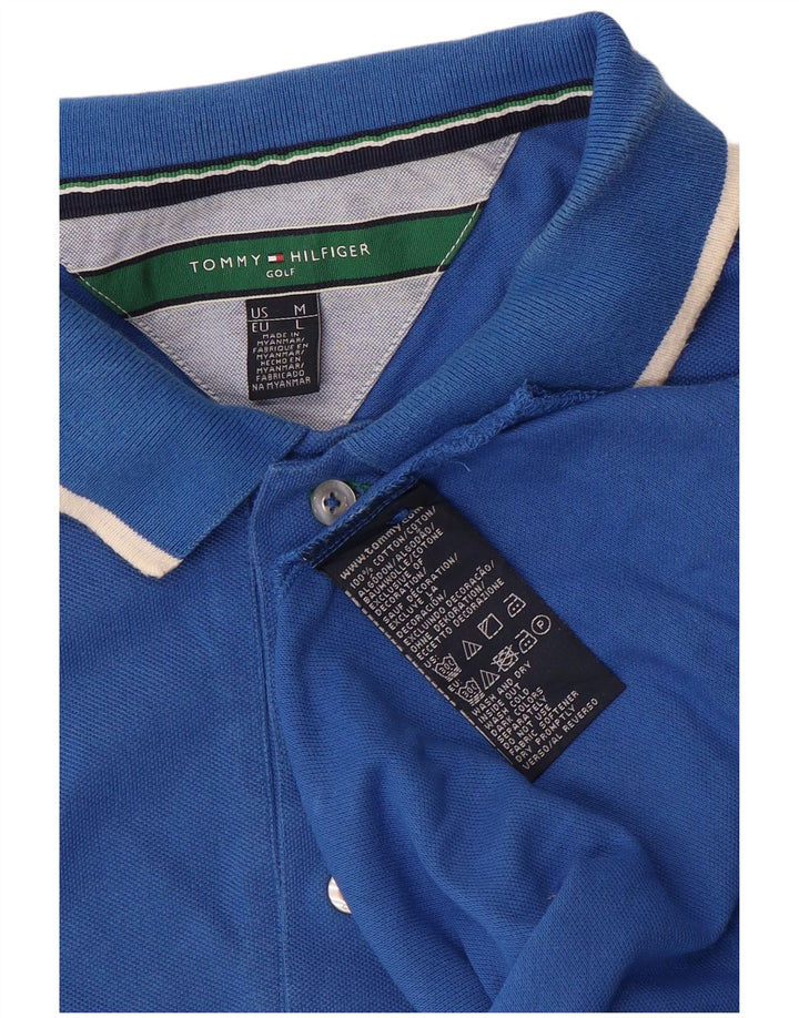 Tommy Hilfiger Herren-Poloshirt aus mittelblauer Baumwolle