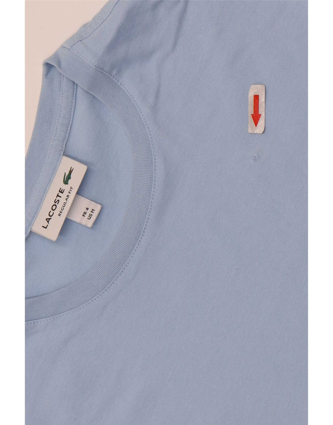 Lacoste Herren-T-Shirt mit normaler Passform, Größe 4, mittelblaue Baumwolle