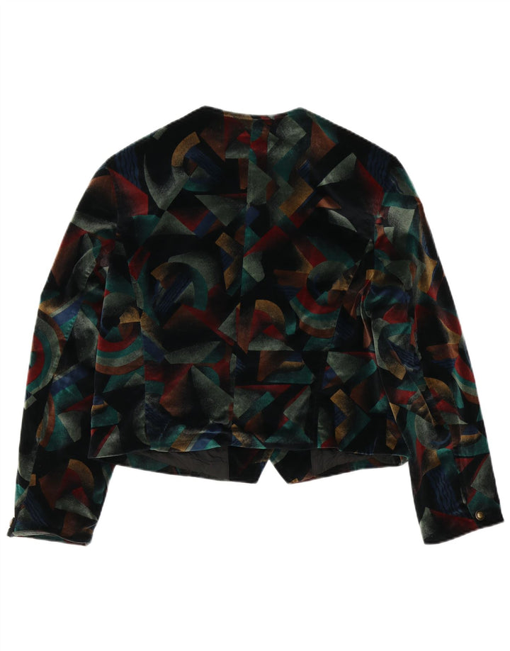 Hirsch Bolero-Jacke mit 5 Knöpfen für Damen, UK 12, mittelgroß, mehrfarbig, geometrisch