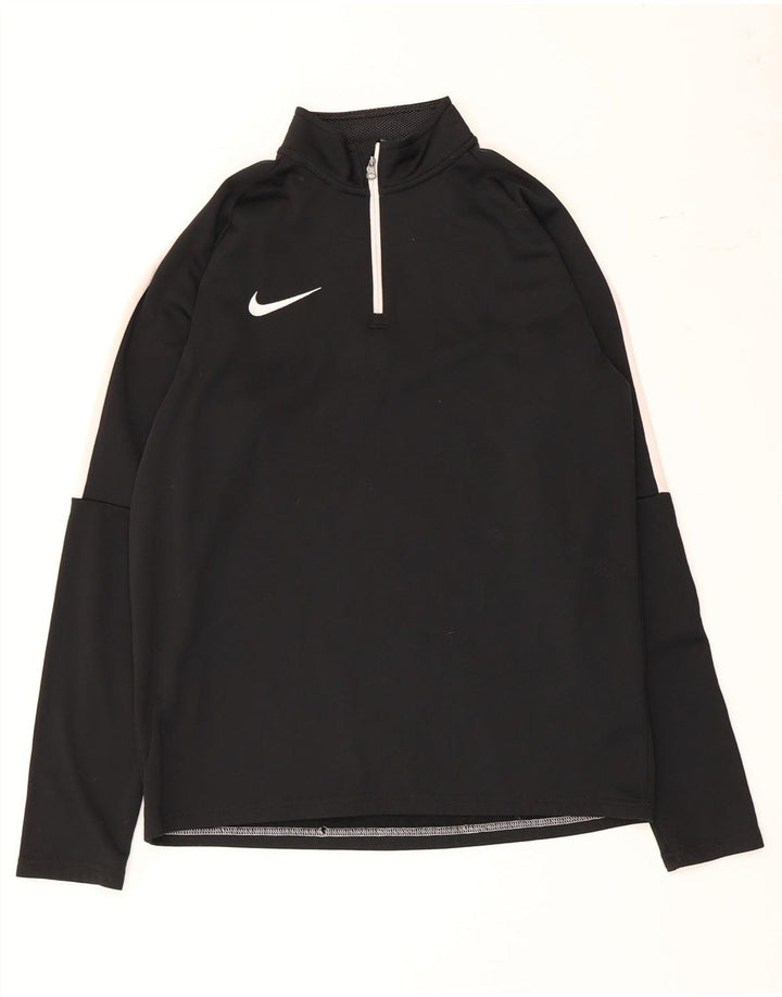 Nike Herren Dri Fit Pullover-Trainingsanzugoberteil mit Reißverschluss, Mittelschwarz, Farbblock