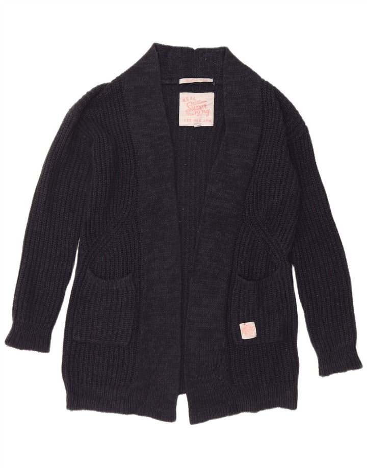 Superdry Damen-Strickjacke, übergroß, lang, Gr. 10, Marineblau