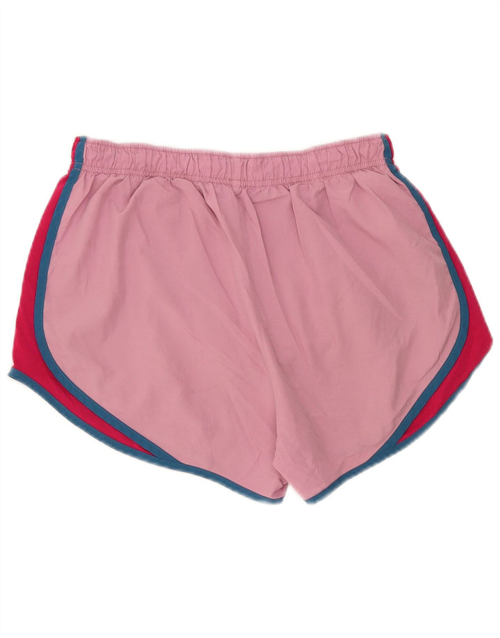 Nike Damen Dri Fit Sportshorts UK 12 Mittelrosa Colourblock-Polyester