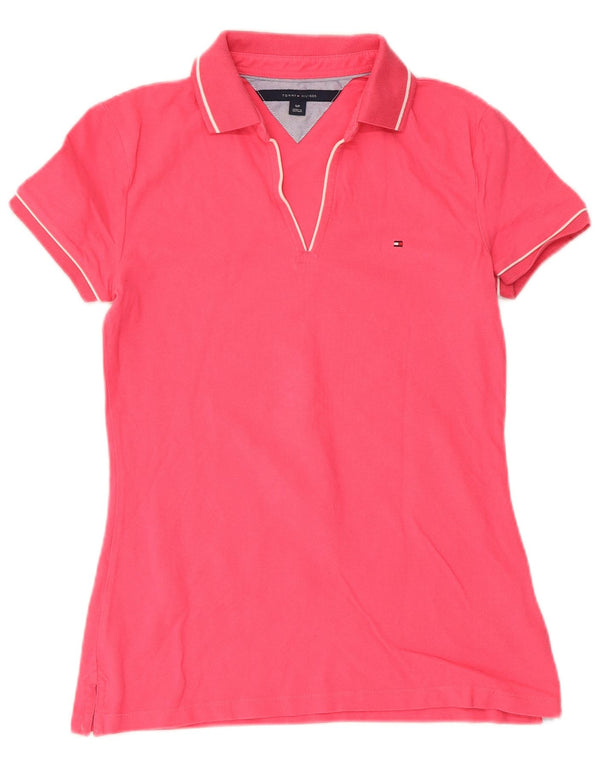 Tommy Hilfiger Damen Poloshirt UK 10 Small Rosa Baumwolle
