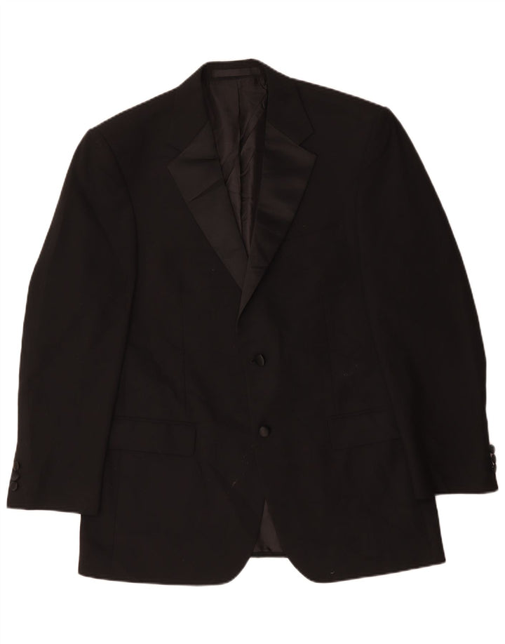 Marks & Spencer Herren-Blazer mit 2 Knöpfen, UK 40, Mittelschwarz, Polyester