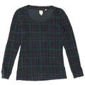 Jack Wills Damen-Oberteil, langärmlig, UK 12, mittelgrün, kariert, Baumwolle