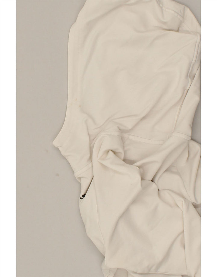 PUMA Womens Graphic Zip Hoodie Sweater UK 10 Small Off White | Vintage Puma | Thrift | Second-Hand Puma | Used Clothing | Messina Hembry 