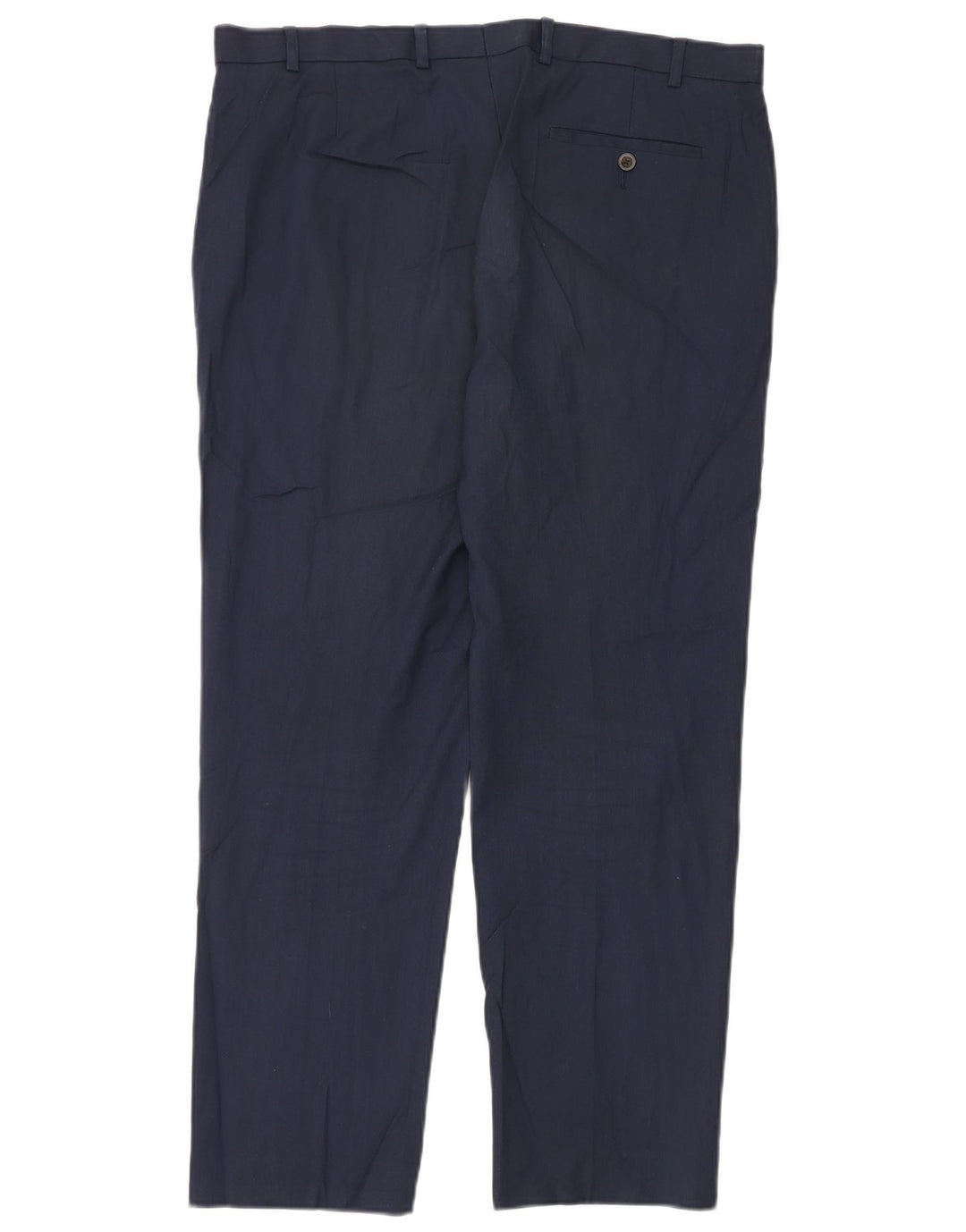Gerade Herren-Anzughose von Marks & Spencer, W38, L31, marineblaues Polyester