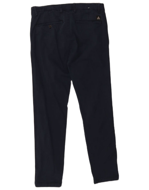 Zara Mens Slim Chino Trousers EU 42 Large W32 L30 Navy Blue Cotton