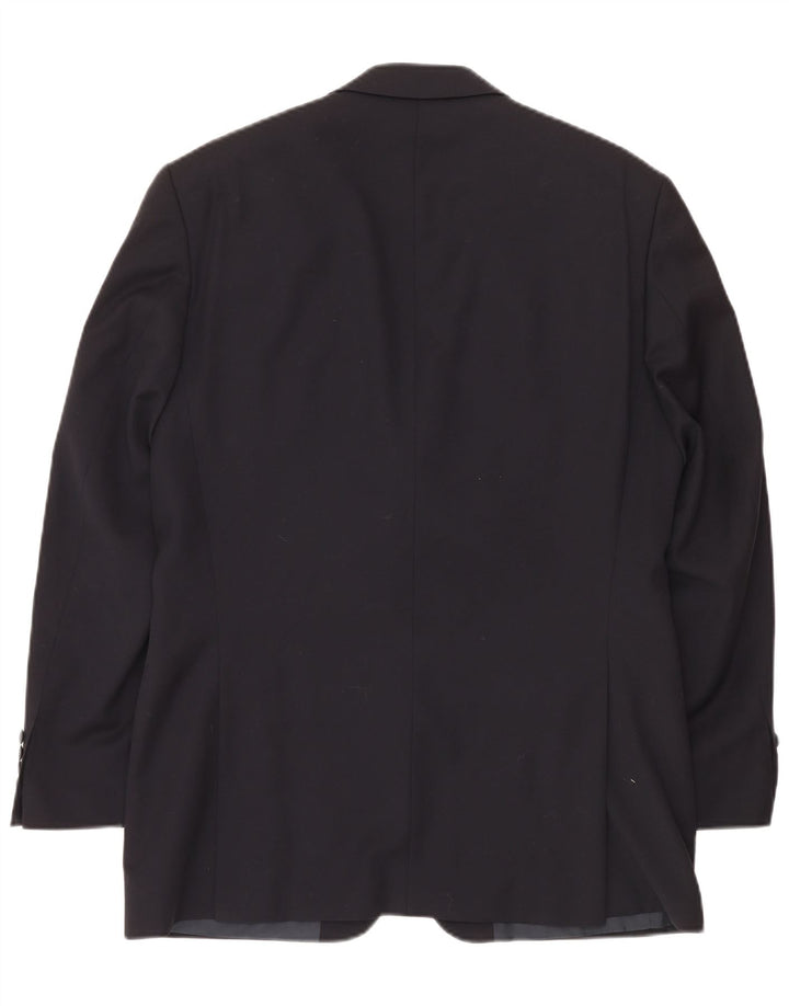 Hugo Boss Herren-Blazer mit 3 Knöpfen, EU 50, groß, schwarze Schurwolle