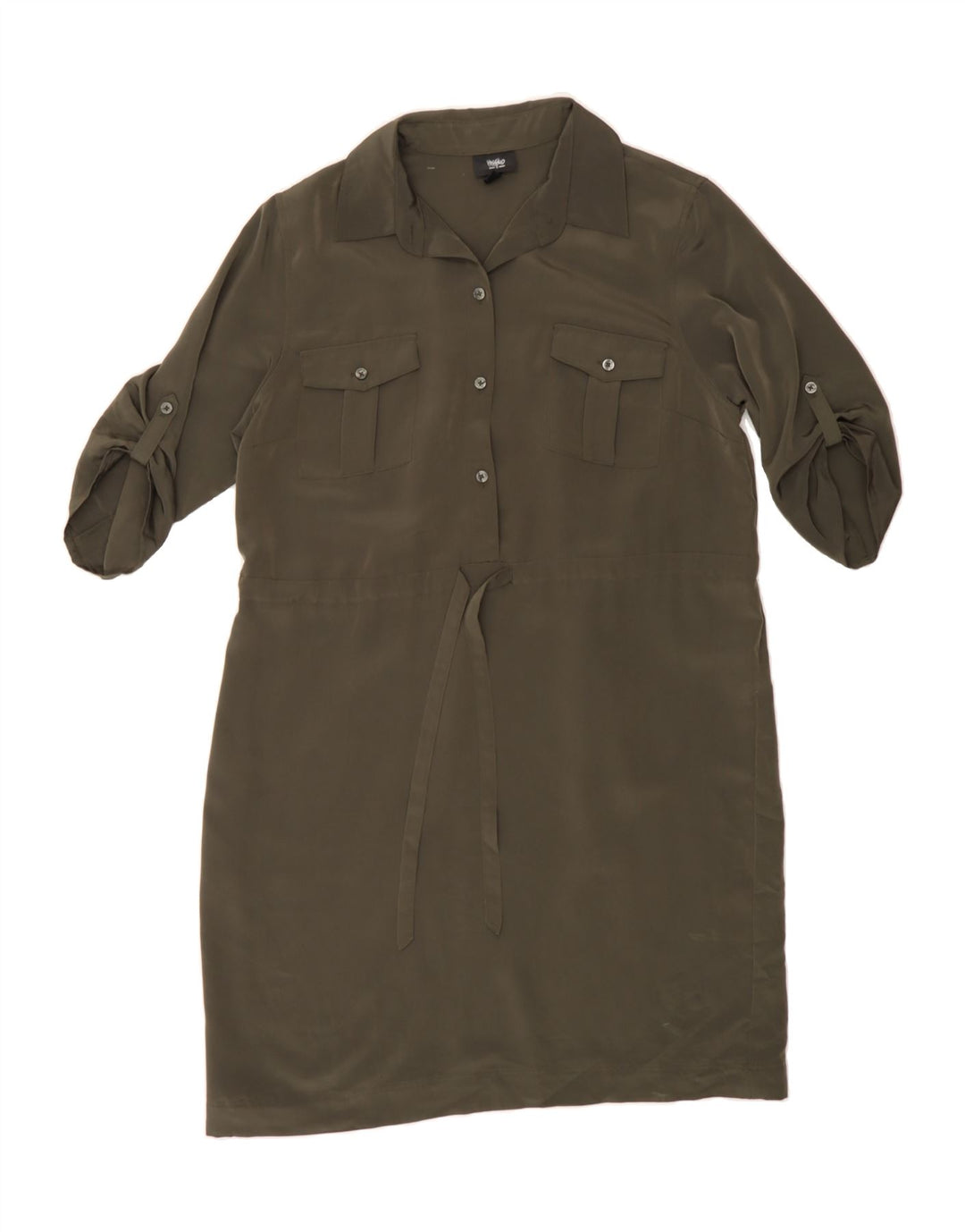 MOSSIMO Womens 3/4 Sleeve Sheath Dress UK 16 Large Khaki Polyester Vintage Mossimo and Second-Hand Mossimo from Messina Hembry 