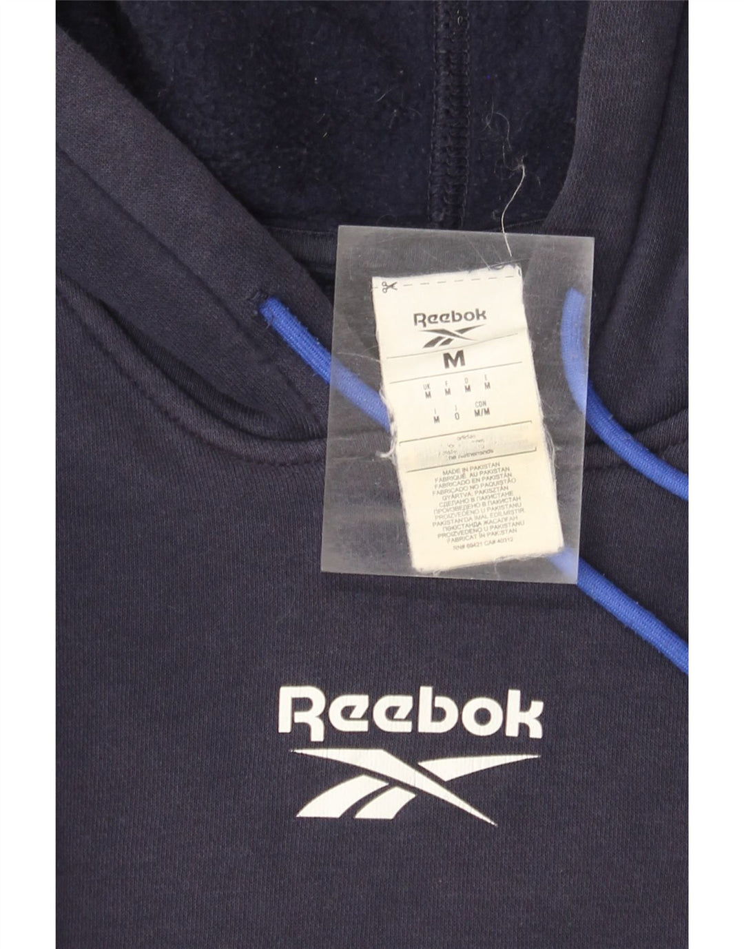 Reebok Herren Graphic Hoodie Pullover Medium Marineblau Baumwolle