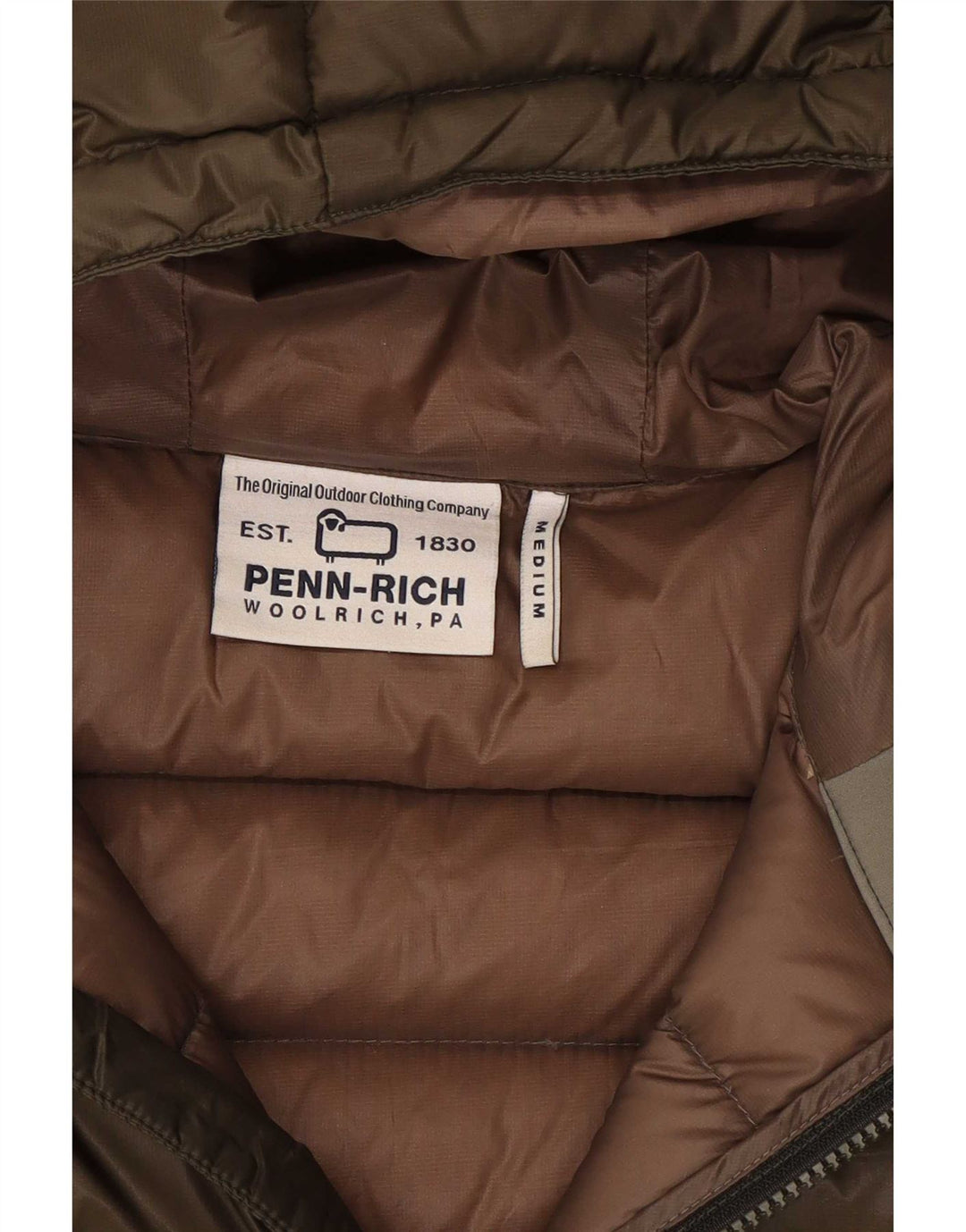 Woolrich Herren Penn-Rich Graphic Wattierte Jacke UK 38 Medium Khaki