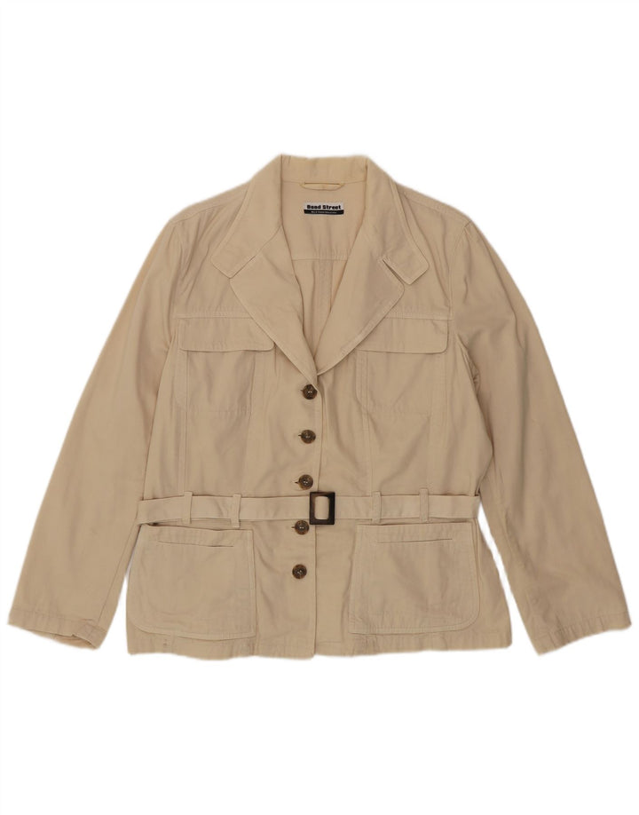 Bond Street Damen 5-Knopf-Blazerjacke IT 50 XL Beige Baumwolle