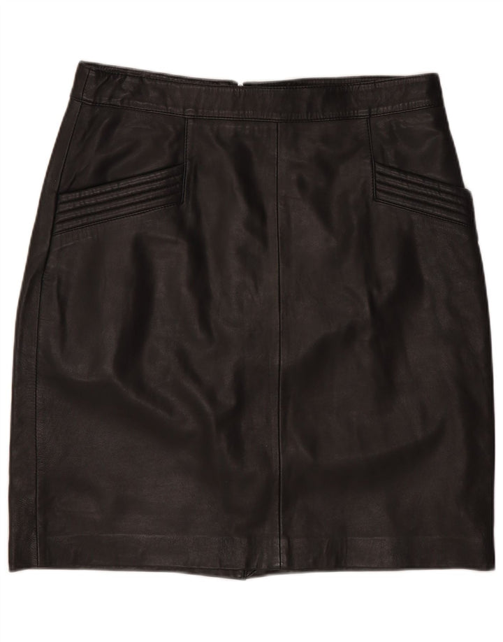 B.Young Damen Mini-Lederrock EU 38 Medium W30 Schwarzes Leder