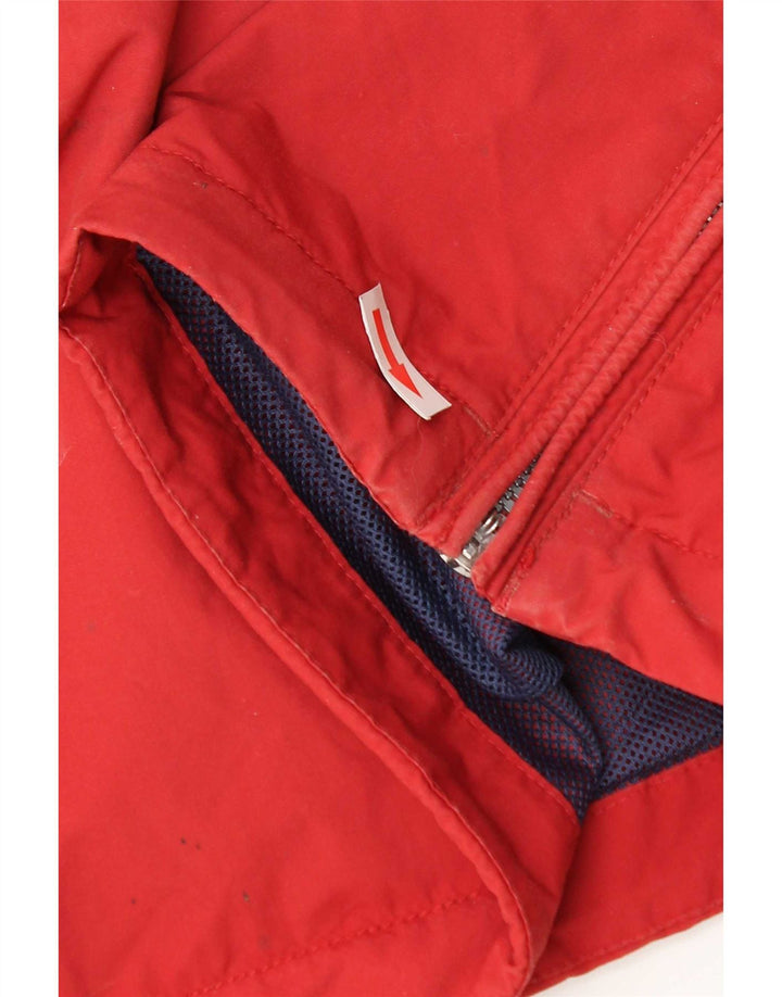Napapijri Herren-Anorakjacke mit Kapuze und Grafik, UK 38, Mittelrot, Polyamid