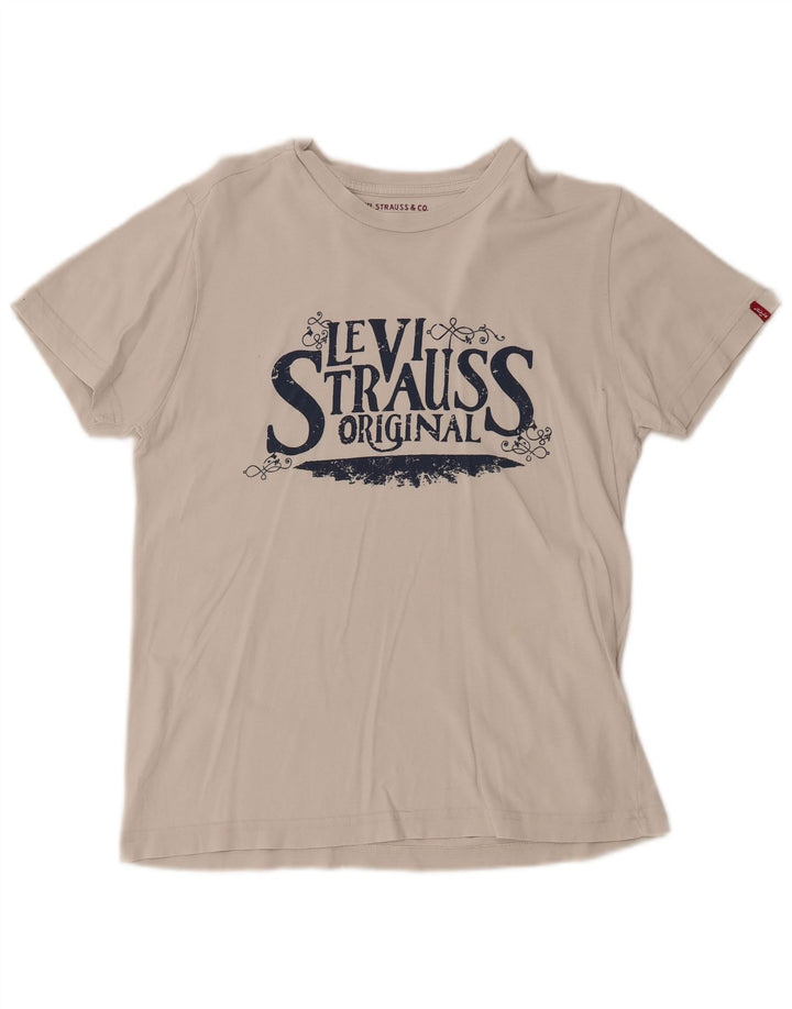 Levi's Damen-T-Shirt mit Grafik, UK 10, Größe S, Weiß