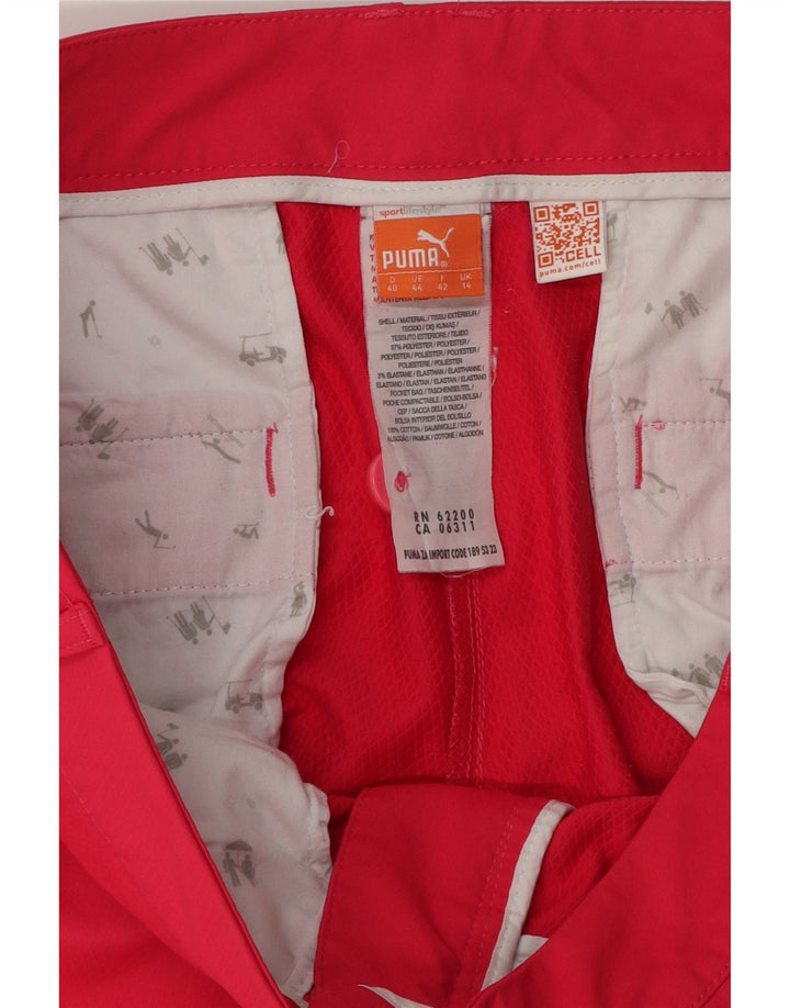 Puma Damen Chinoshorts UK 14 Large W34 Rosa Polyester