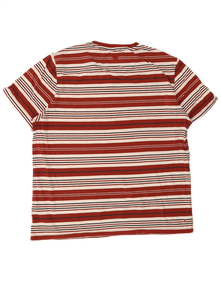 Fat Face Herren-T-Shirt aus Baumwolle, groß, rot gestreift