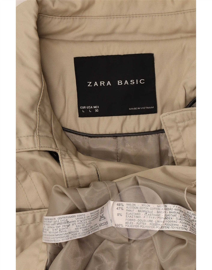 Zara Damen Trenchcoat UK 16 Large Beige Nylon