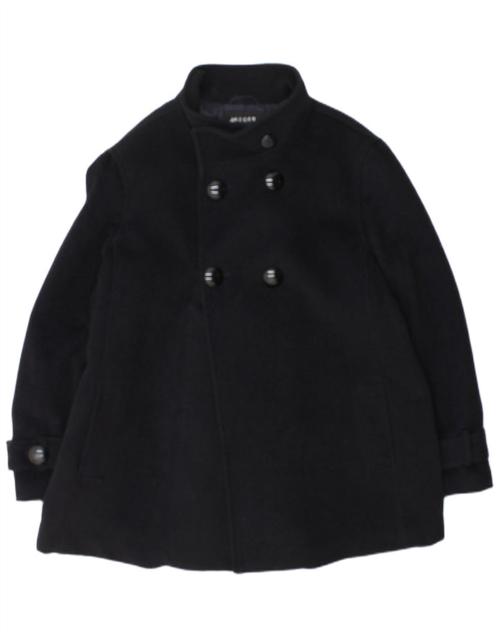 Jaeger Damen Pea Coat UK 18 XL Marineblau Angora