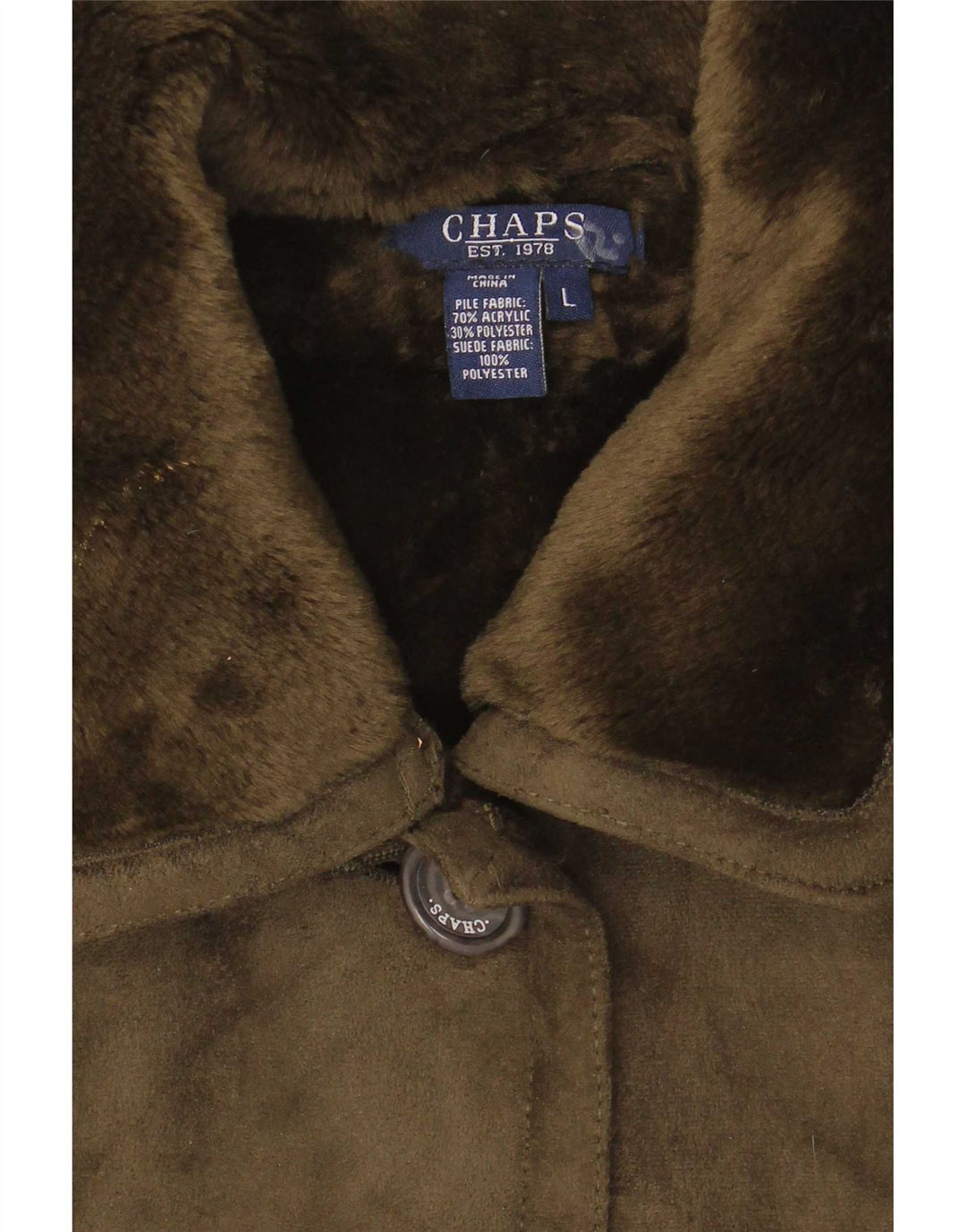 Chaps Damen Sherpa Jacke UK 14 Large Khaki Acryl