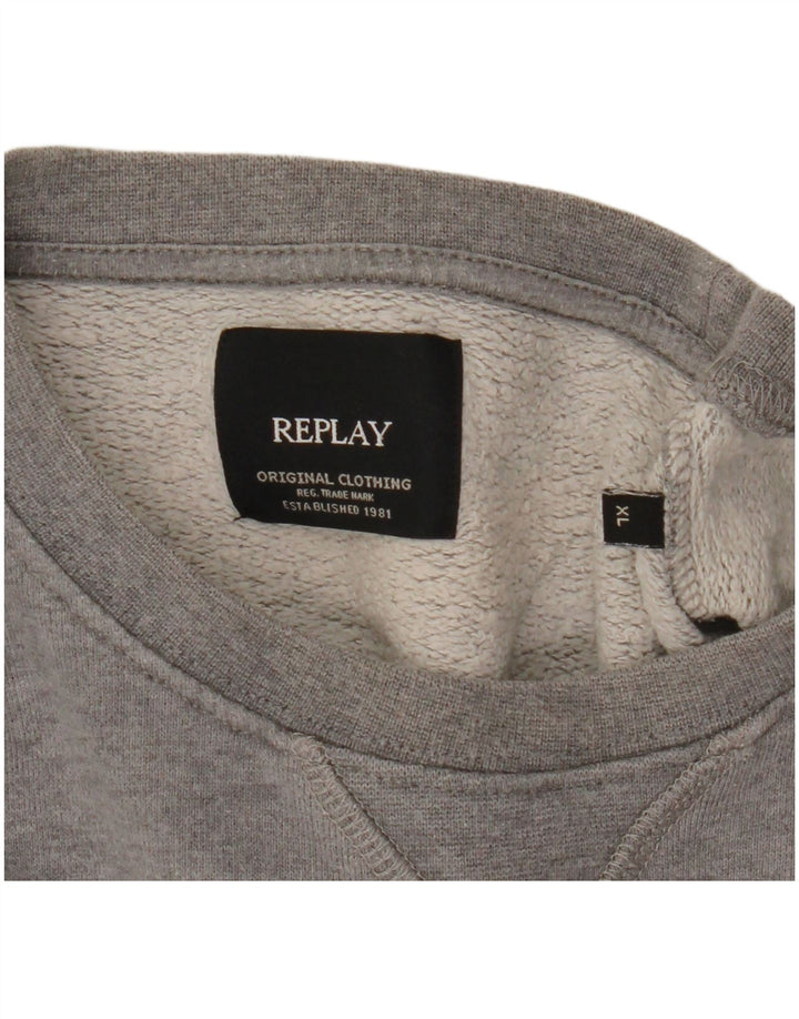 Replay Herren Graphic Sweatshirt Pullover XL Grau