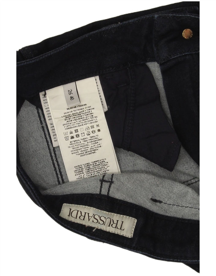 Trussardi Damen Schlagjeans W26 L31 Marineblaue Baumwolle
