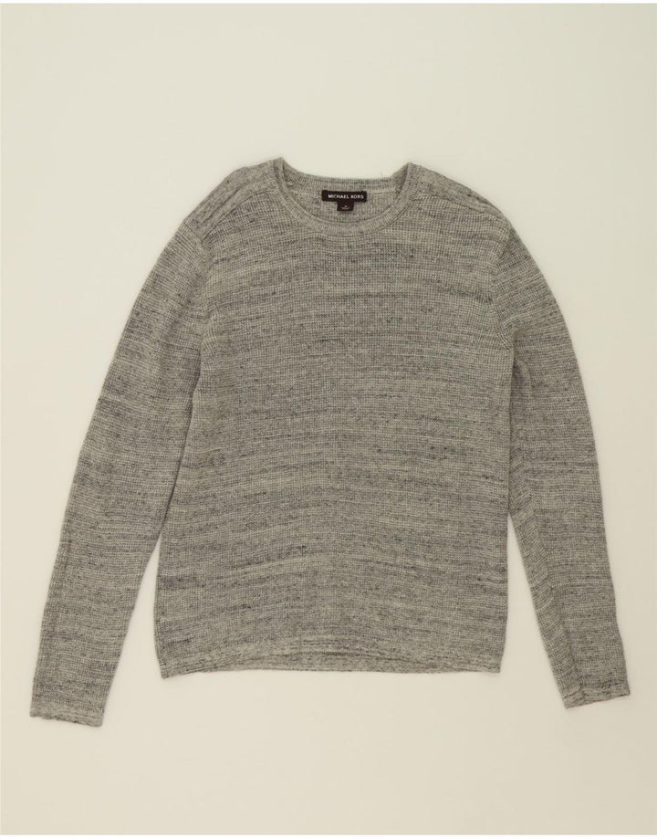 MICHAEL KORS Womens Crew Neck Jumper Sweater UK 14 Medium Grey Flecked Vintage Michael Kors and Second-Hand Michael Kors from Messina Hembry 