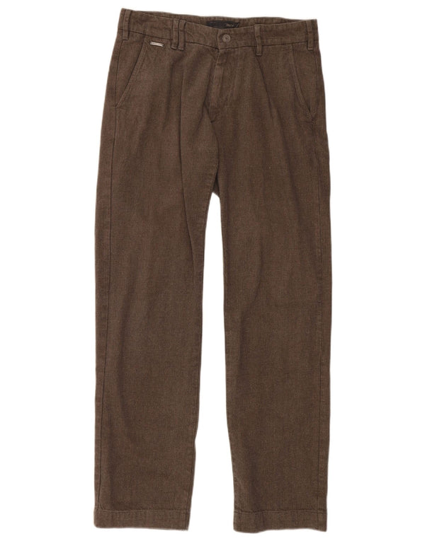 Marlboro Classics Mens Straight Chino Trousers W32 L34 Brown