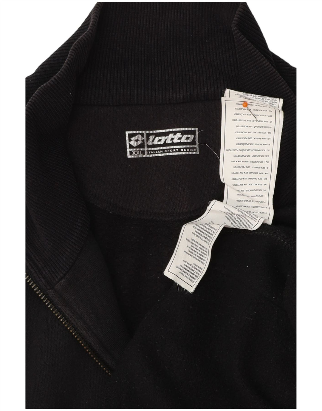 LOTTO Herren-Trainingsanzug-Oberteil, Jacke, 2XL, schwarze Baumwolle