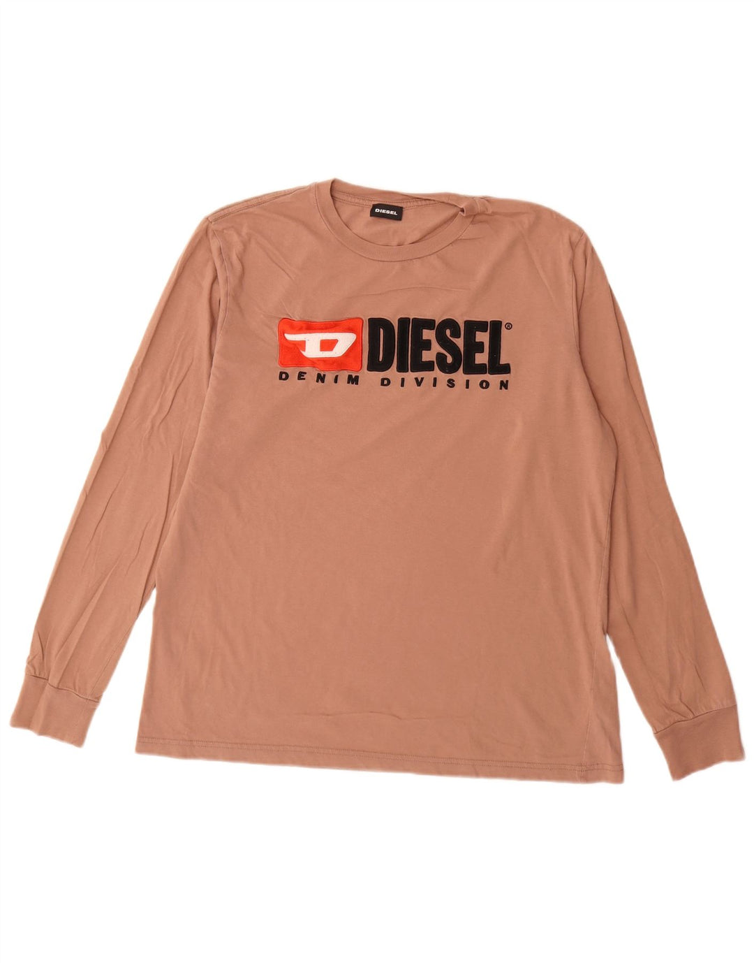 Diesel Herren Graphic Top Langarm Große braune Baumwolle
