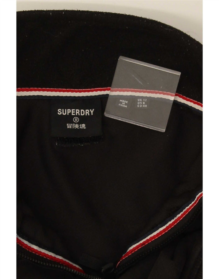 Superdry Damen Übergroßer Crop-Sweatshirt-Pullover UK 12 Medium Schwarz