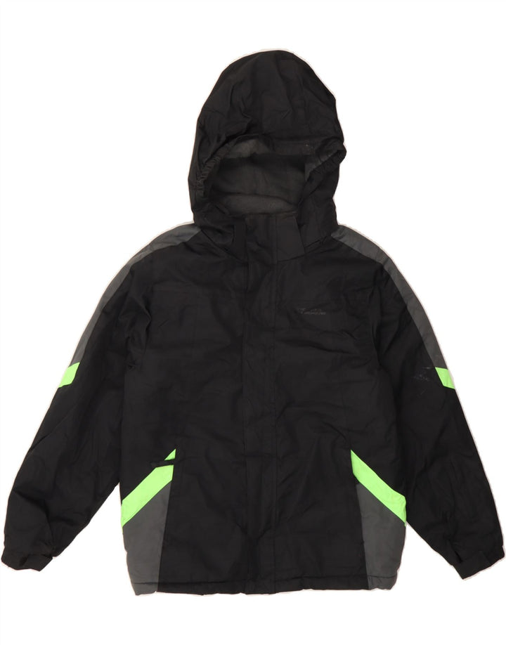 MOUNTAIN WAREHOUSE Boys Windbreaker Jacket 11-12 Years Black Colourblock Vintage Mountain Warehouse and Second-Hand Mountain Warehouse from Messina Hembry 