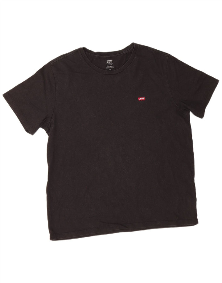 Levi's Herren Standard T-Shirt Top Large Schwarz Baumwolle