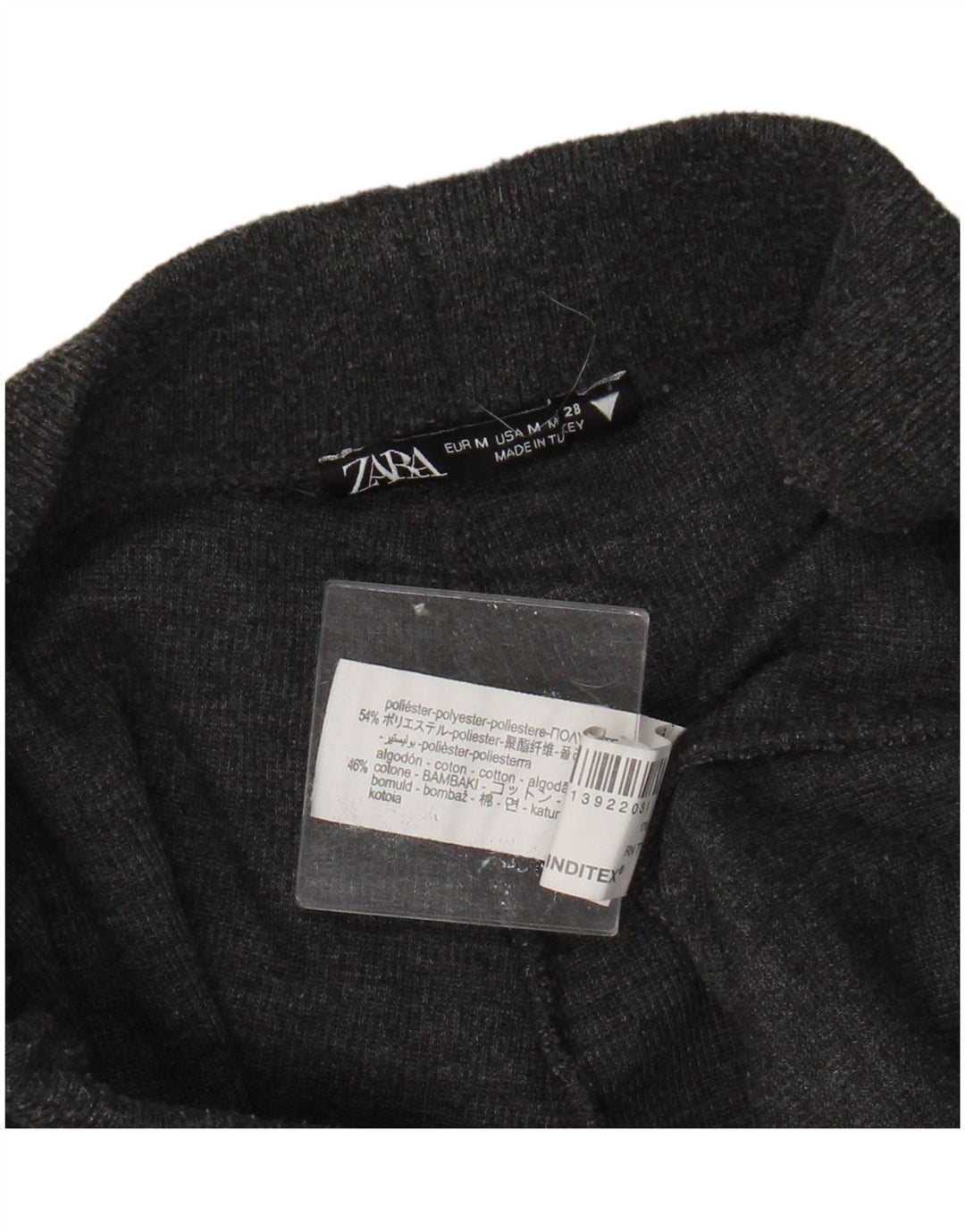 ZARA Damen Trainingshose UK 12 Mittelgraues Polyester